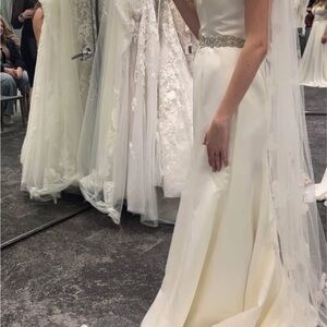 David's Bridal Ivory Wedding Dress with Silver Accents